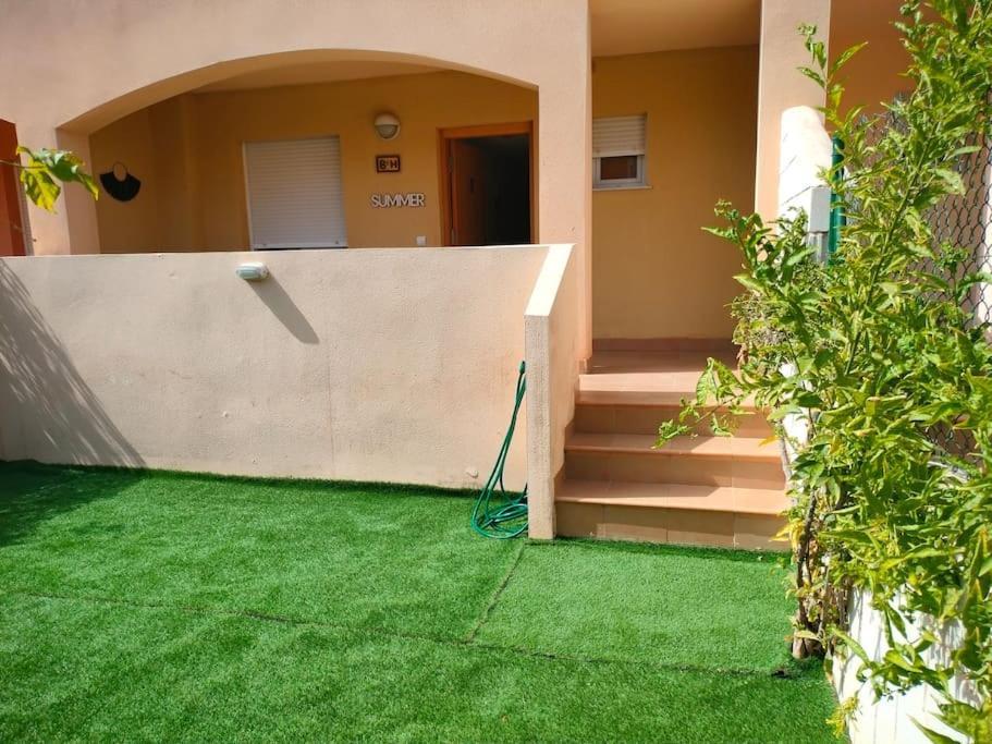 Bajo Con Jardin A Pie De Playa Y Piscina Comunitaria Con Jacuzzi Apartment Playas de Vera Exterior photo